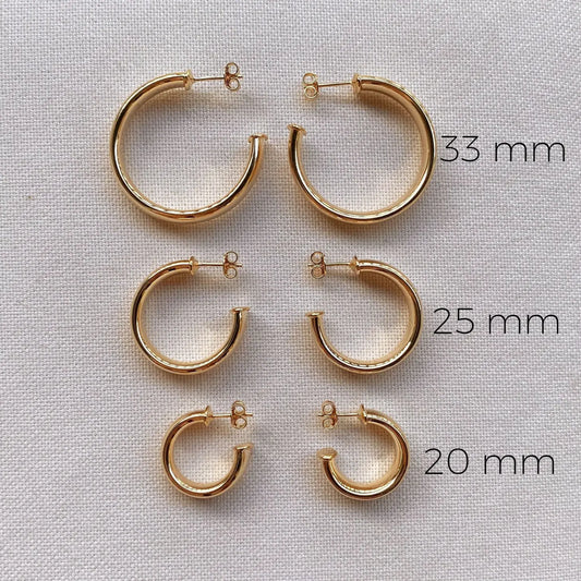 Gold Filled C Hoop Earrings
