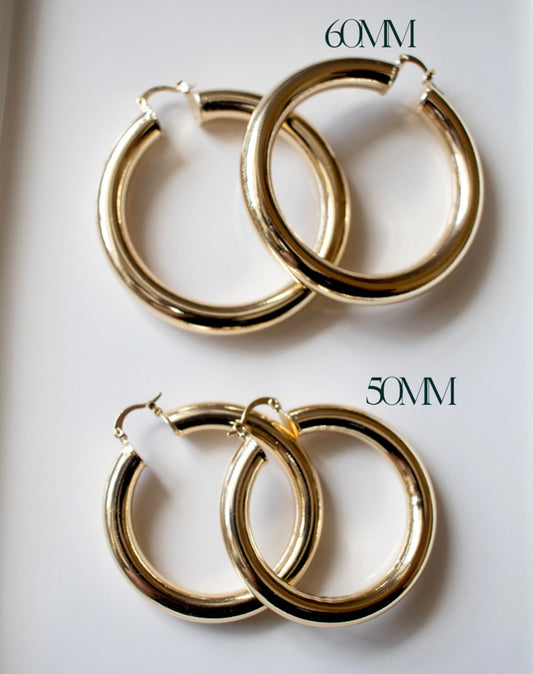 18k Gold Filled Chunky Hoop Earrings
