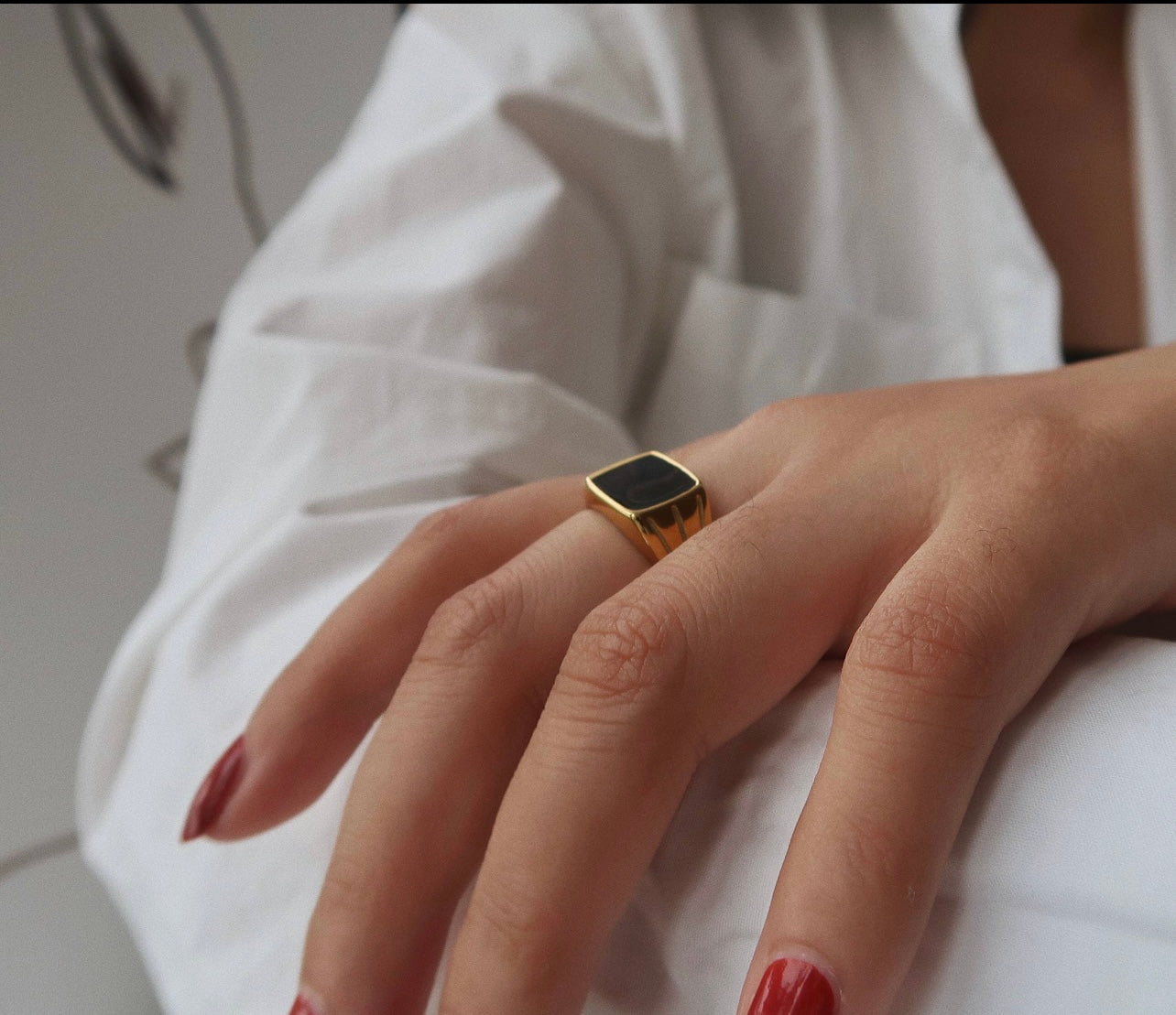 18k Black chunky Ring
