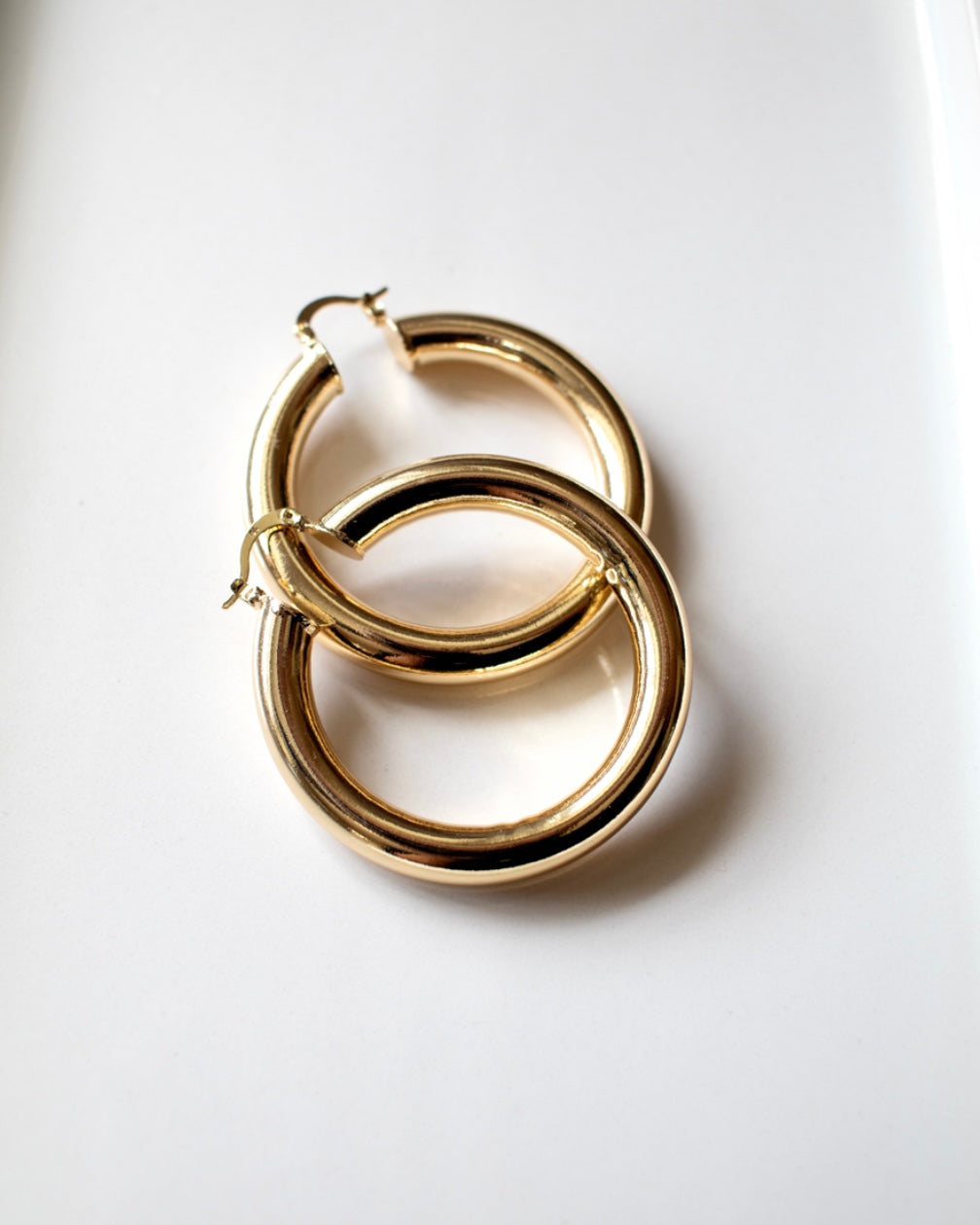 18k Gold Filled Chunky Hoop Earrings