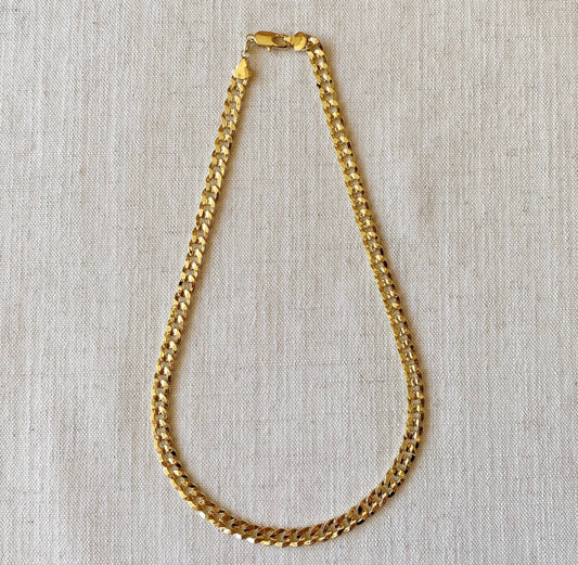 18k Gold Filled 8mm Diamond Cut Cuban Chain Necklace