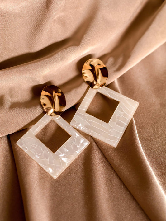White Diamond Earrings