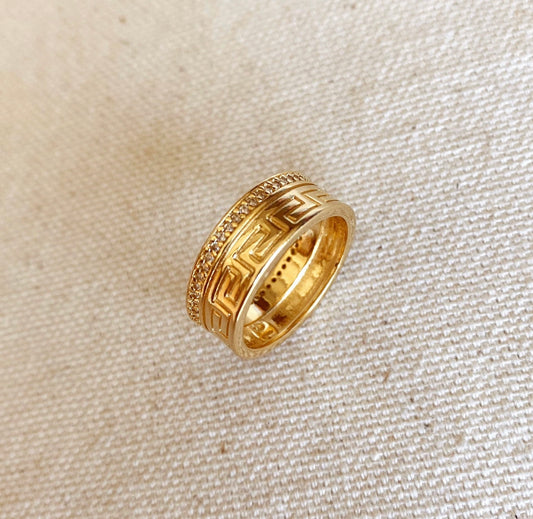 18k Gold Filled Greek Band Ring